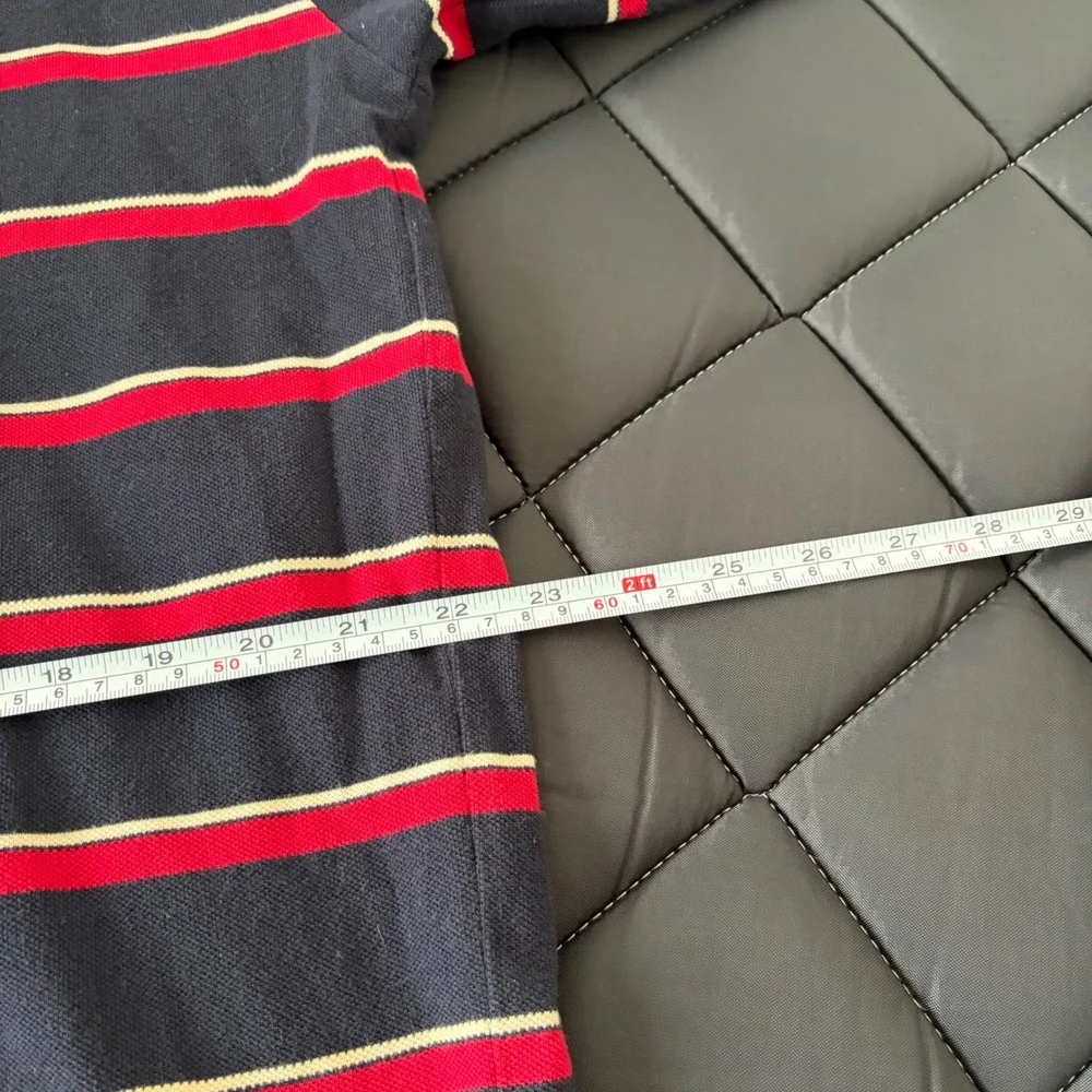 Polo Ralph Lauren Mens XL Long Sleeve Striped Rugby Shirt Navy Red White